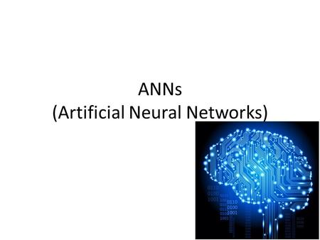 ANNs (Artificial Neural Networks). THE PERCEPTRON.