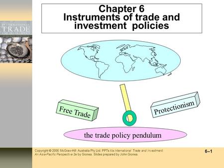 Copyright  2006 McGraw-Hill Australia Pty Ltd. PPTs t/a International Trade and Investment: An Asia-Pacific Perspective 2e by Gionea. Slides prepared.