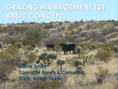 Grazing Management 101 Basic Concepts