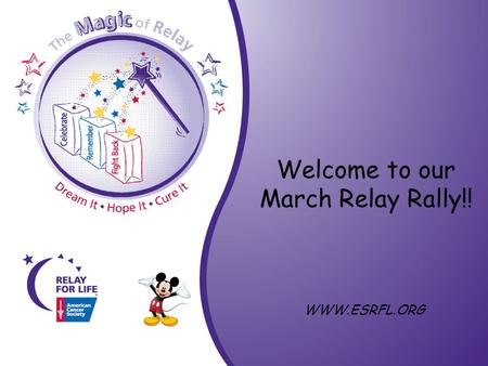 Welcome to our March Relay Rally!! WWW.ESRFL.ORG.