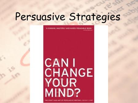 Persuasive Strategies