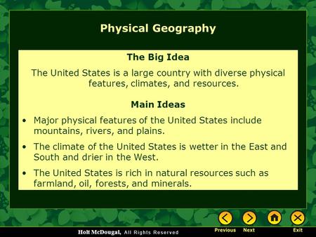 Physical Geography The Big Idea