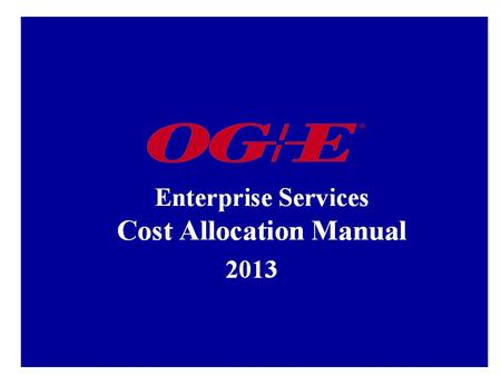 Table of Contents Allocation Overview 3 Allocation Objectives 5 Allocation Categories 6 Driver Based Settlements 9 Distrigas Allocations10 Total Allocations.