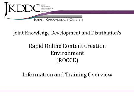 Rapid Online Content Creation Environment (ROCCE)