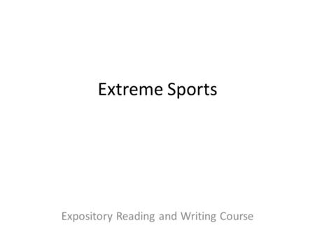 Expository Reading and Writing Course