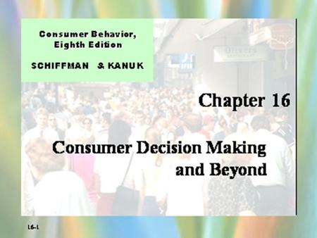 16-1. 16-2 Diffusion of innovations The acceptance of new products and services. The frame work of exploring consumer acceptance of new products is drawn.