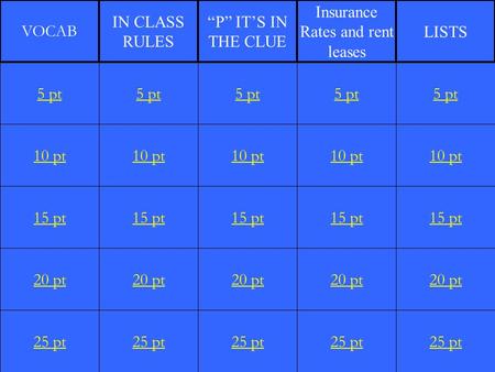 1 10 pt 15 pt 20 pt 25 pt 5 pt 10 pt 15 pt 20 pt 25 pt 5 pt 10 pt 15 pt 20 pt 25 pt 5 pt 10 pt 15 pt 20 pt 25 pt 5 pt 10 pt 15 pt 20 pt 25 pt 5 pt VOCAB.