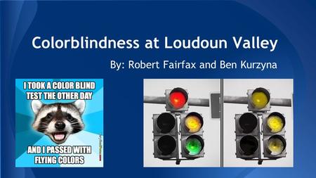 Colorblindness at Loudoun Valley By: Robert Fairfax and Ben Kurzyna.