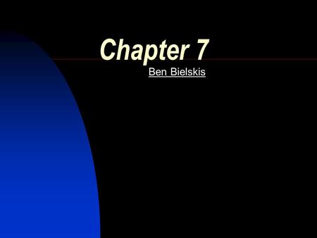 Chapter 7 Ben Bielskis WAN Wide Area Network Connects LANs over a large geographical area. WAN Link – A connection from one site to another.