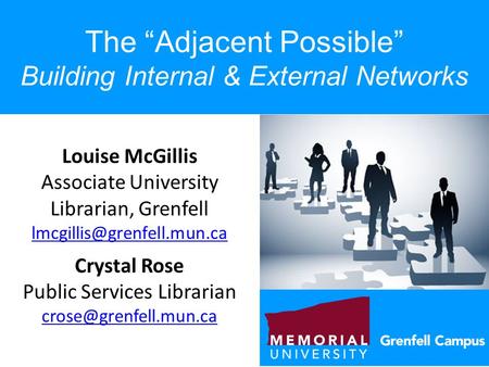 Louise McGillis Associate University Librarian, Grenfell Crystal Rose Public Services Librarian The “Adjacent.