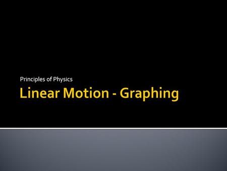 Principles of Physics.  motion along a straight line path, motion in one dimension  Which way are you headed?  How far did you go?  How fast are you.