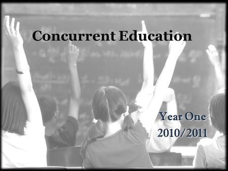 Concurrent Education Year One 2010/2011. Practice Teaching February 22-25, 2011 May 2-6, 2011 Mark on your calendar.