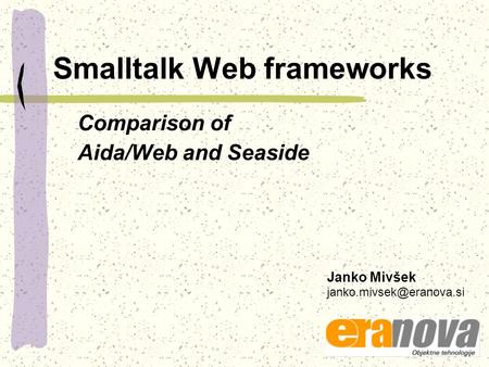 Smalltalk Web frameworks