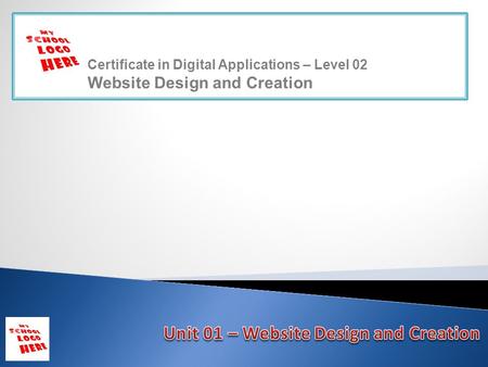 Certificate in Digital Applications – Level 02 Website Design and Creation.