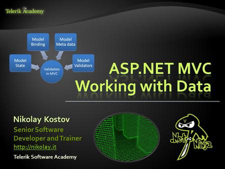 Nikolay Kostov Telerik Software Academy Senior Software Developer and Trainer