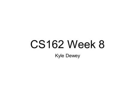 CS162 Week 8 Kyle Dewey. Overview Example online going over fail03.not (from the test suite) in depth A type system for secure information flow Implementing.