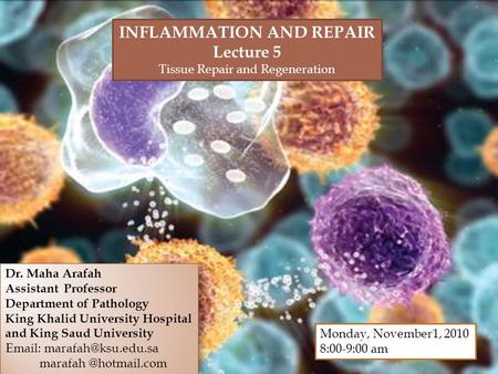 1 Dr. Maha Arafah Assistant Professor Department of Pathology King Khalid University Hospital and King Saud University   marafah.