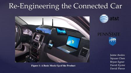 { Re-Engineering the Connected Car Jaime Avalos Siyuan Chen Bryan Egner David Eyster David Pierce Figure 1: A Basic Mock-Up of the Product.