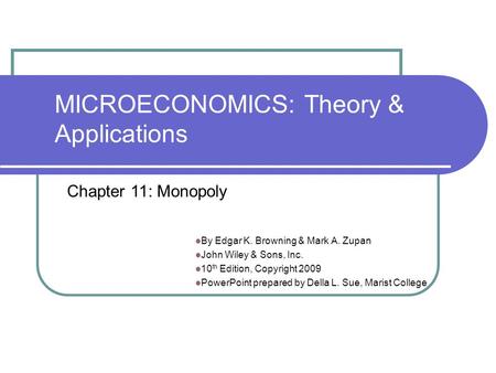 MICROECONOMICS: Theory & Applications