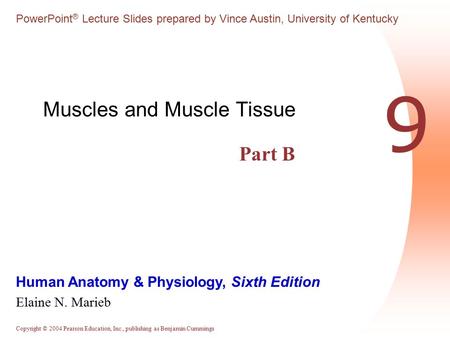 Copyright © 2004 Pearson Education, Inc., publishing as Benjamin Cummings Human Anatomy & Physiology, Sixth Edition Elaine N. Marieb PowerPoint ® Lecture.