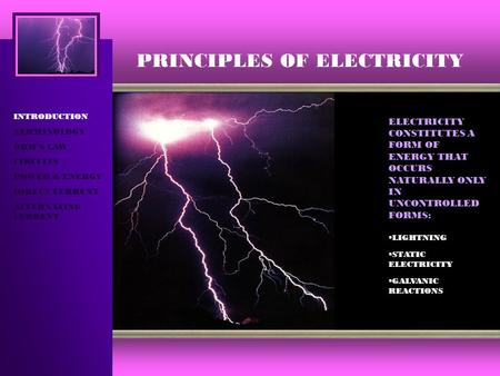 PRINCIPLES OF ELECTRICITY