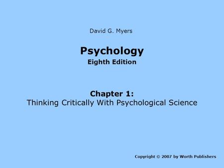 Thinking Critically With Psychological Science