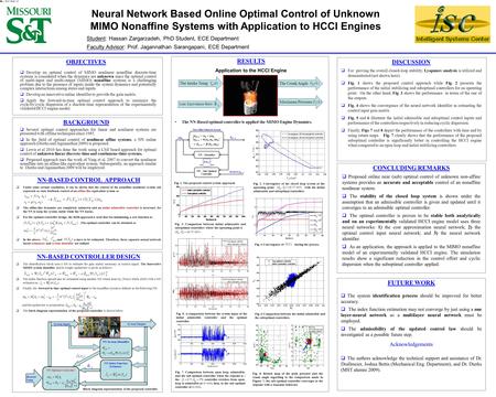 Neural Network Based Online Optimal Control of Unknown MIMO Nonaffine Systems with Application to HCCI Engines OBJECTIVES  Develop an optimal control.