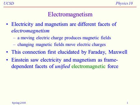 Electromagnetism & EM Waves