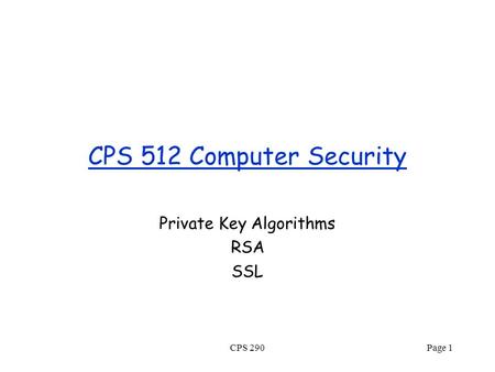 Private Key Algorithms RSA SSL