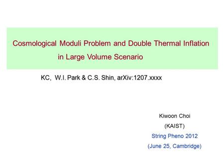 Cosmological Moduli Problem and Double Thermal Inflation Cosmological Moduli Problem and Double Thermal Inflation in Large Volume Scenario in Large Volume.