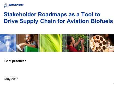 Stakeholder Roadmaps as a Tool to Drive Supply Chain for Aviation Biofuels May 2013 1 Best practices.