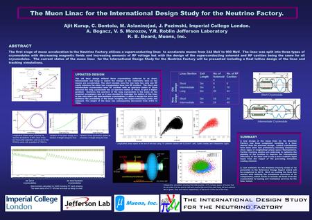 Ajit Kurup, C. Bontoiu, M. Aslaninejad, J. Pozimski, Imperial College London. A.Bogacz, V. S. Morozov, Y.R. Roblin Jefferson Laboratory K. B. Beard, Muons,