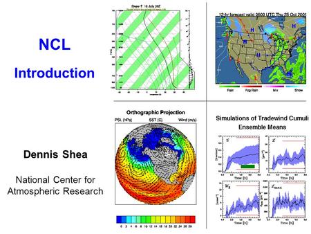 NCL Introduction Dennis Shea National Center for Atmospheric Research.