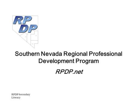 RPDP Secondary Literacy Southern Nevada Regional Professional Development Program RPDP.net    