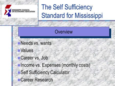 The Self Sufficiency Standard for Mississippi