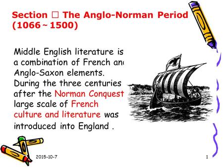 Section Ⅱ The Anglo-Norman Period (1066～1500)