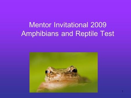 1 Mentor Invitational 2009 Amphibians and Reptile Test.