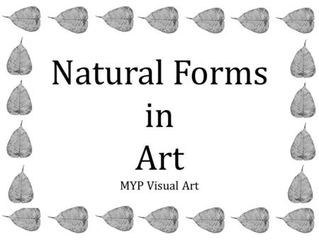 Natural Forms in Art MYP Visual Art.