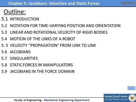 Outline: 5.1 INTRODUCTION