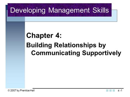 Developing Management Skills