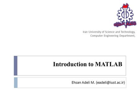 Introduction to MATLAB