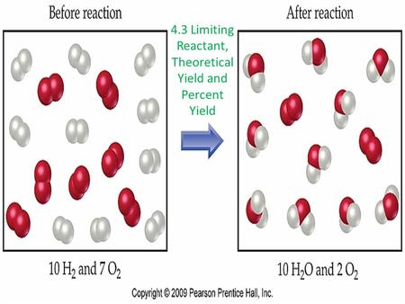 4.3 Limiting Reactant, Theoretical Yield and Percent Yield.