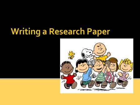 Writing a Research Paper