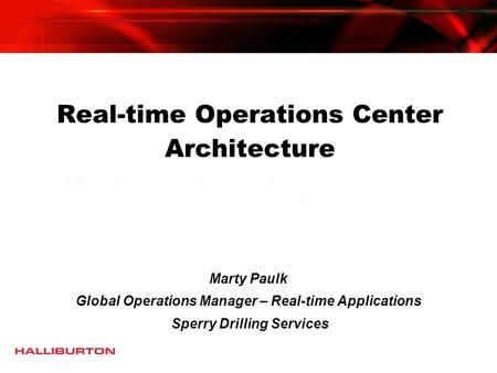 Real-time Operations Center Architecture