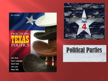 1.  Political Parties  Not mentioned in the Constitution  Two main parties: Republicans and Democrats  Four levels: national, state, county and precinct.