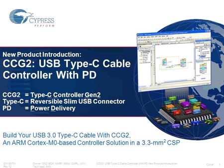 CCG2: USB Type-C Cable Controller With PD New Product Introduction