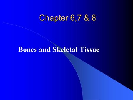 Bones and Skeletal Tissue