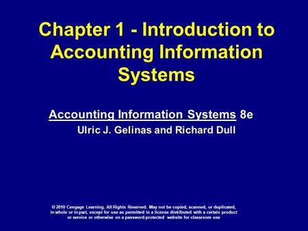 Chapter 1 - Introduction to Accounting Information Systems