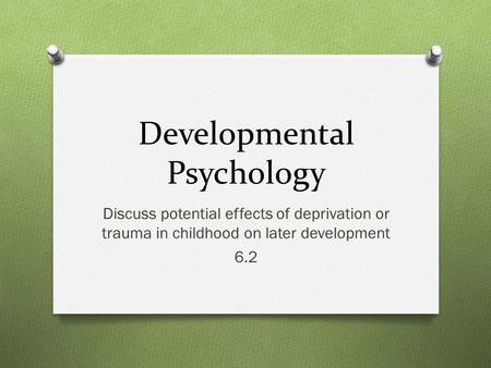 Developmental Psychology