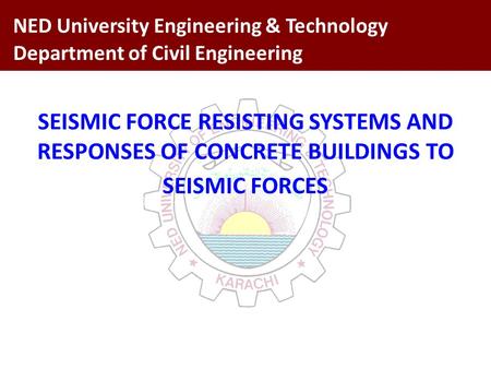 TOPICS COVERED Building Configuration Response of Concrete Buildings